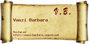 Vaszi Barbara névjegykártya
